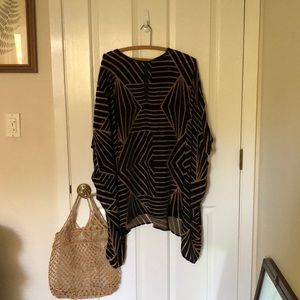 Azalea shift dress with geometric design.